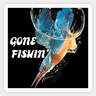 Feathered Fisher Gone Fishin' Sticker